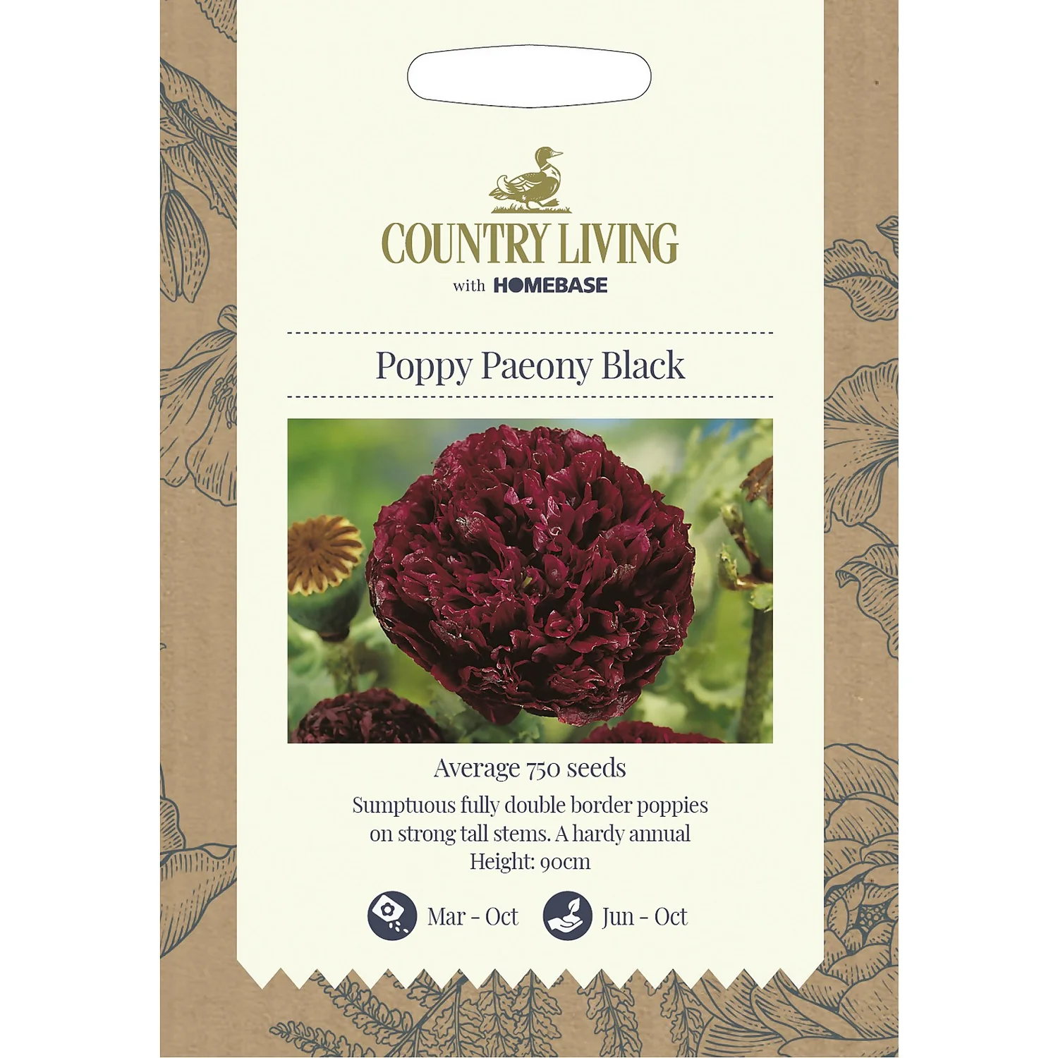 Country Living Poppy Paeony Black Seeds 3 Country Living Poppy Paeony Black Seeds
