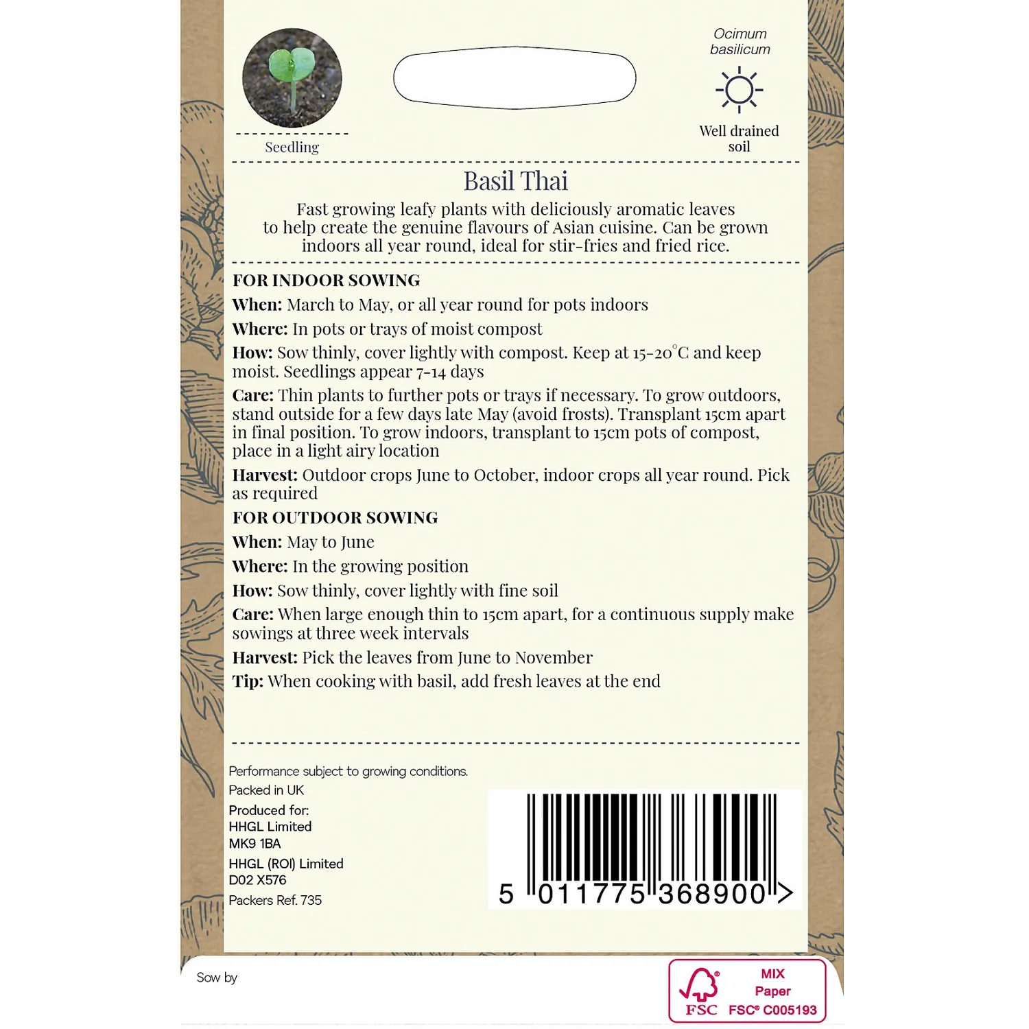 Country Living Basil Thai Seeds 4 Country Living Basil Thai Seeds - Image 2