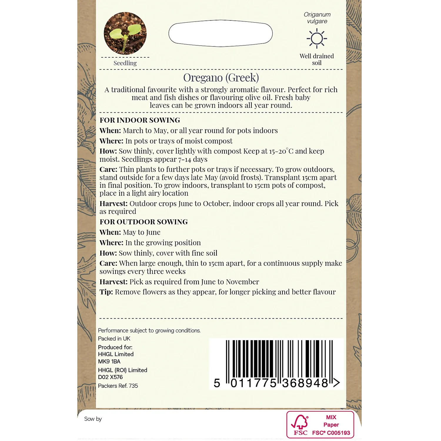 Country Living Oregano Greek Seeds 4 Country Living Oregano Greek Seeds - Image 2