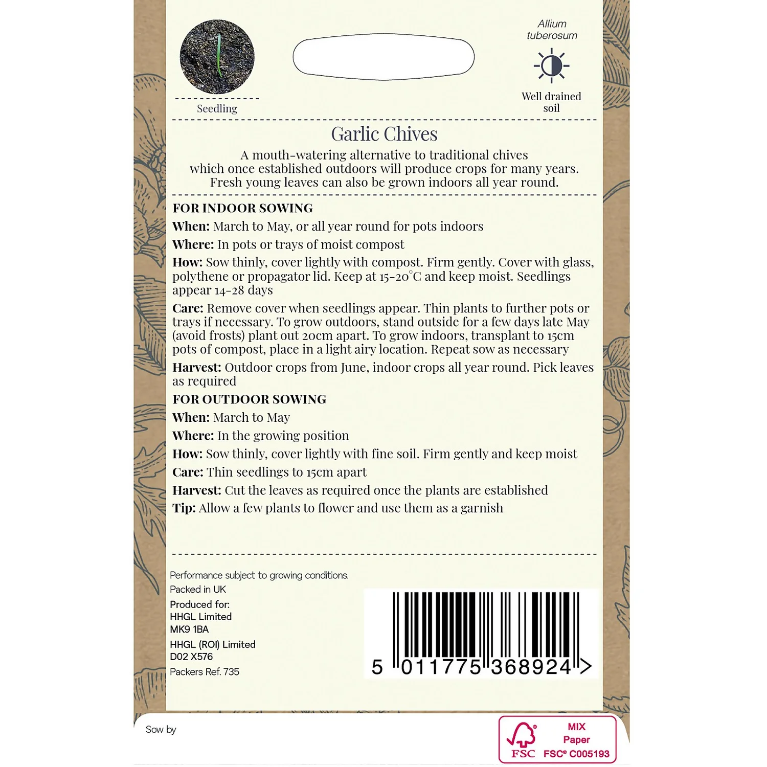 Country Living Garlic Chives Seeds 4 Country Living Garlic Chives Seeds - Image 2