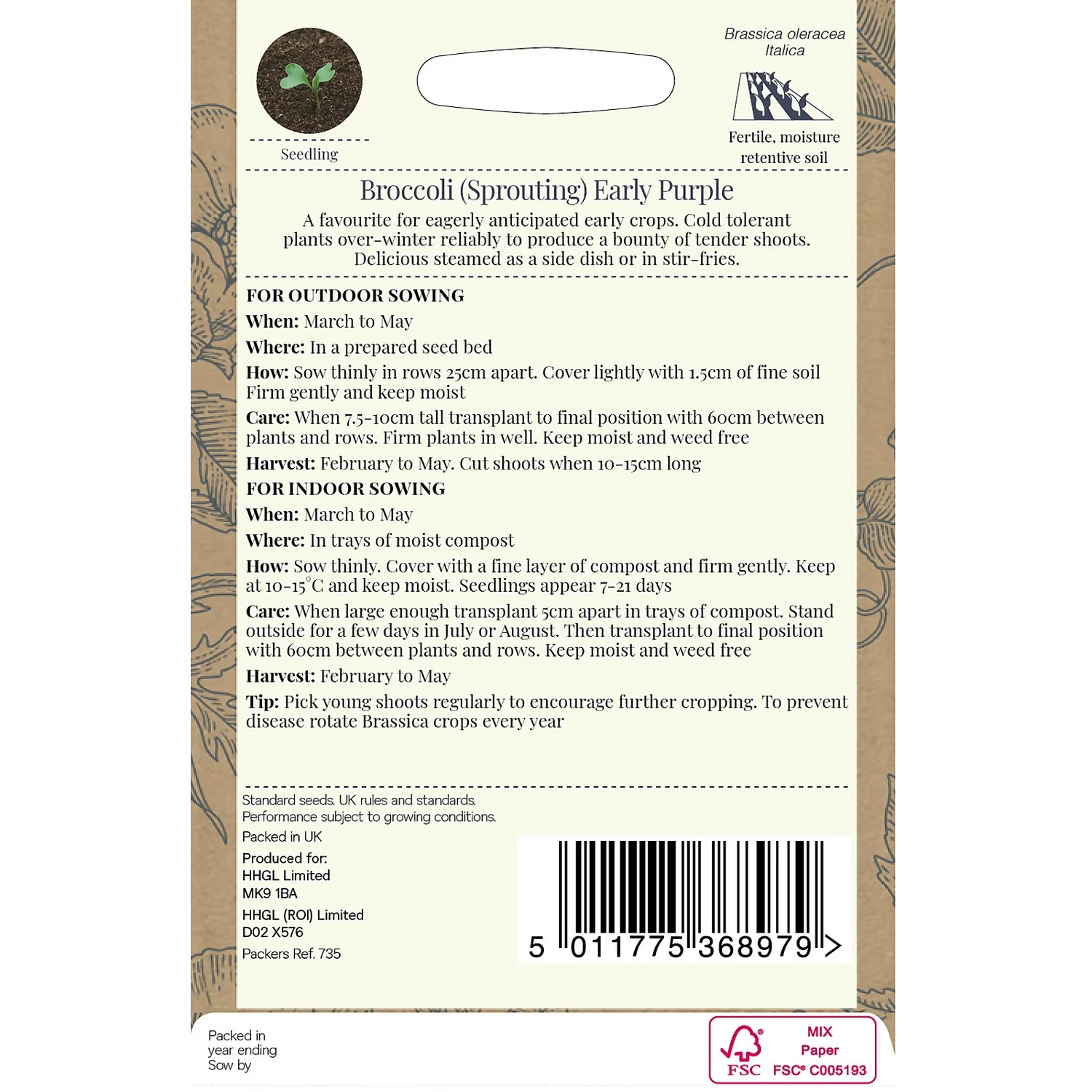 Country Living Broccoli Sprouting Early Purple Seeds 4 Country Living Broccoli Sprouting Early Purple Seeds - Image 2