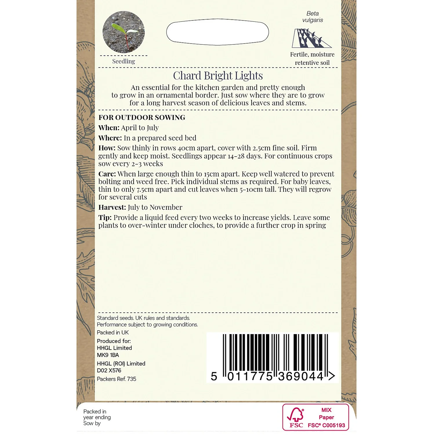 Country Living Chard Bright Lights Seeds 4 Country Living Chard Bright Lights Seeds - Image 2