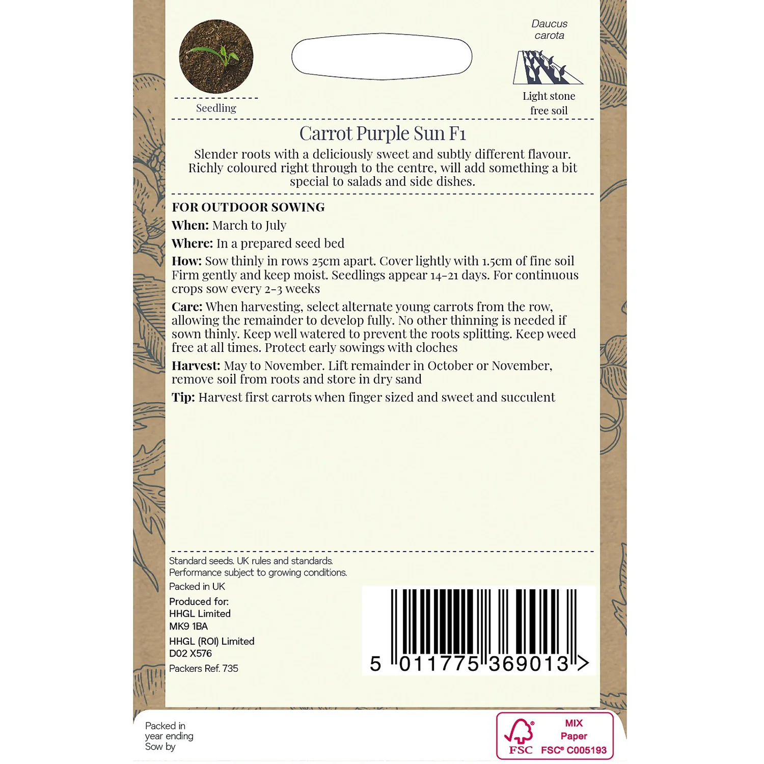 Country Living Carrot Purple Sun F1 Seeds 4 Country Living Carrot Purple Sun F1 Seeds - Image 2