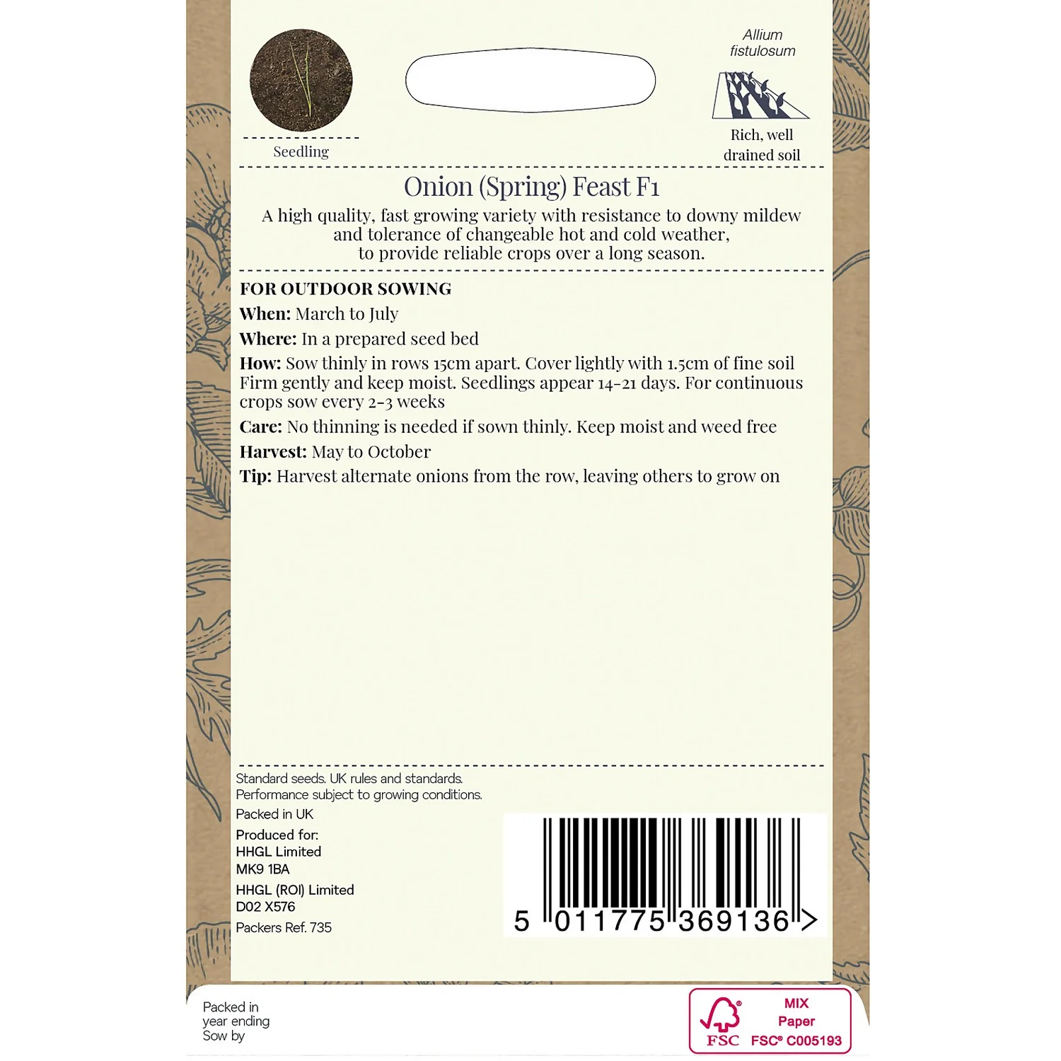 Country Living Onion Spring Feast F1 Seeds 4 Country Living Onion Spring Feast F1 Seeds - Image 2