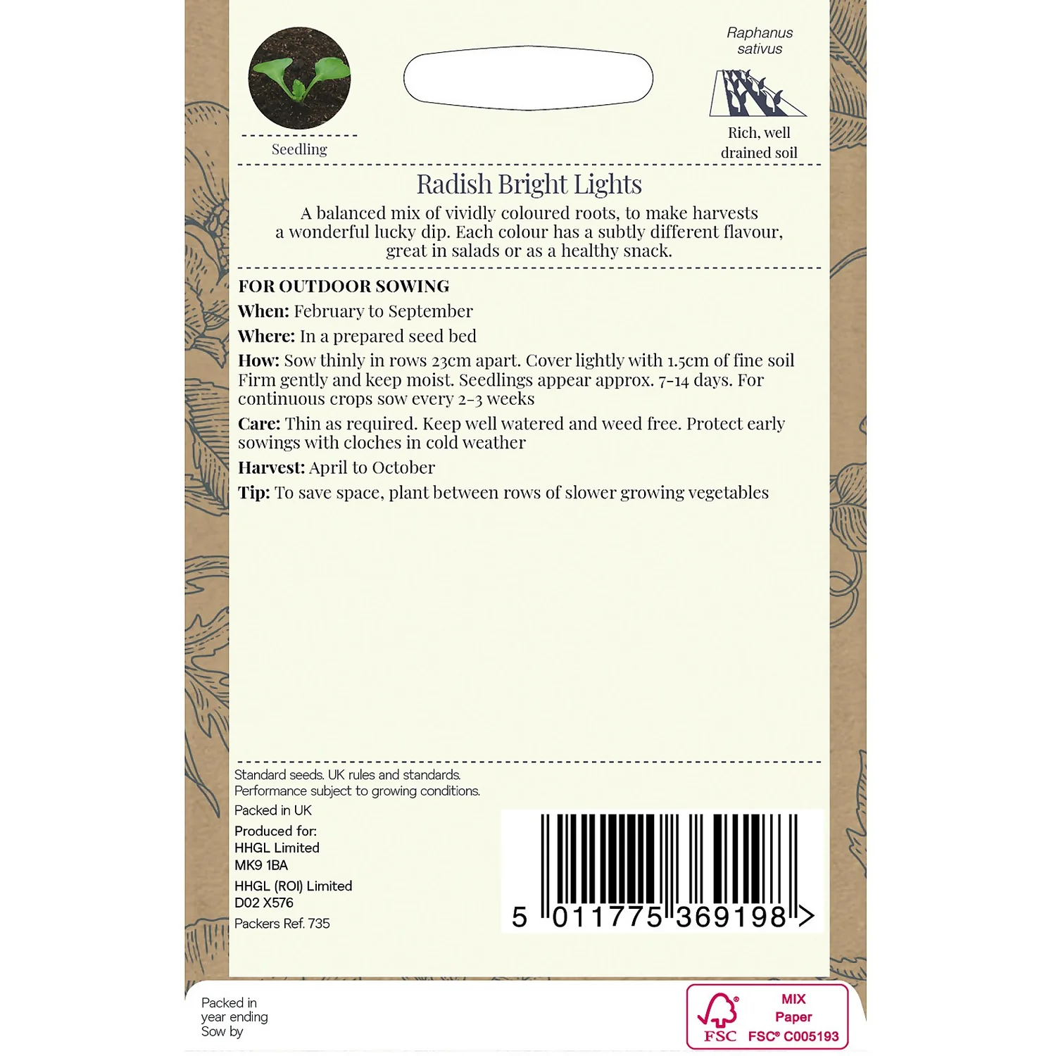 Country Living Radish Bright Lights Seeds 4 Country Living Radish Bright Lights Seeds - Image 2