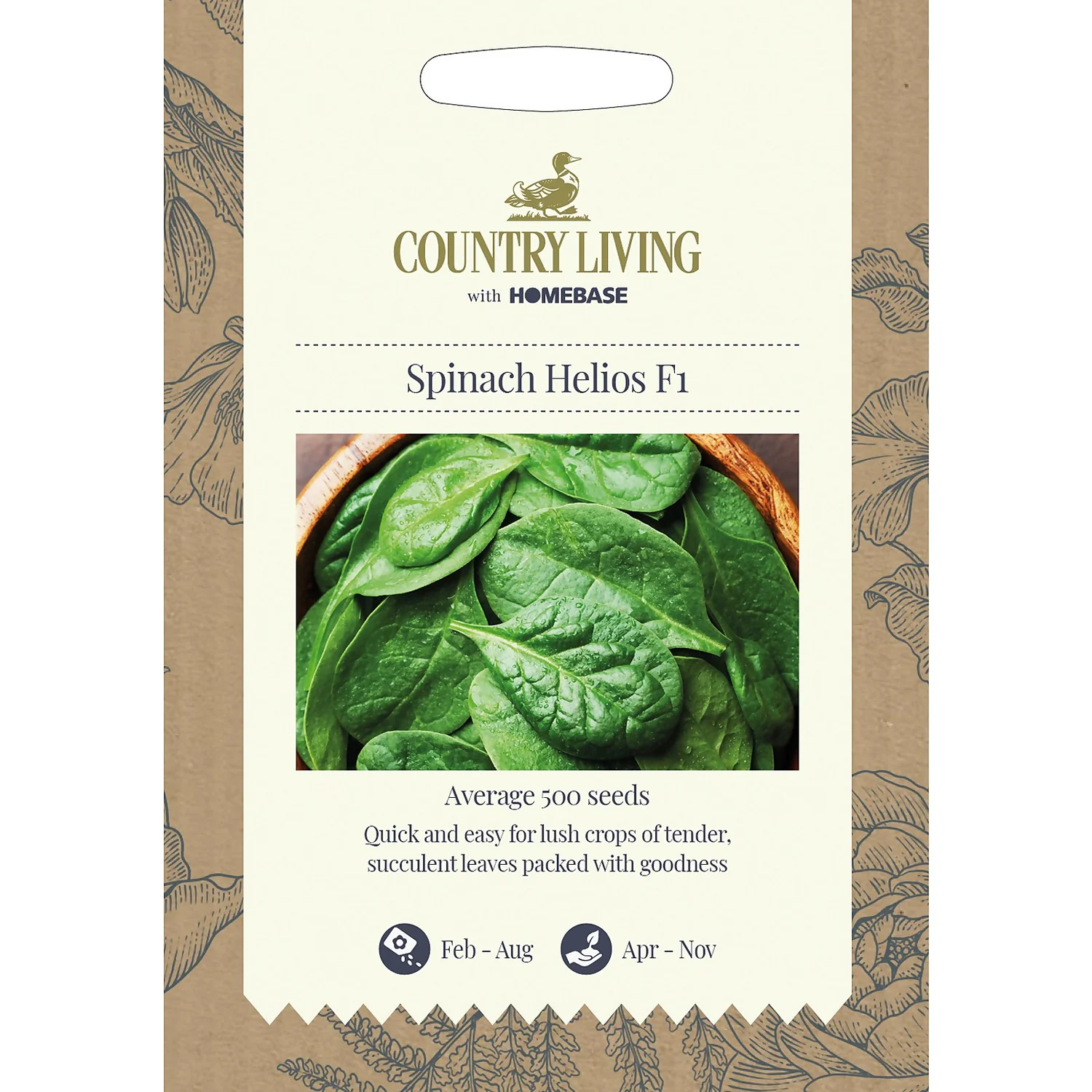 Country Living Spinach Helios F1 Seeds 3 Country Living Spinach Helios F1 Seeds