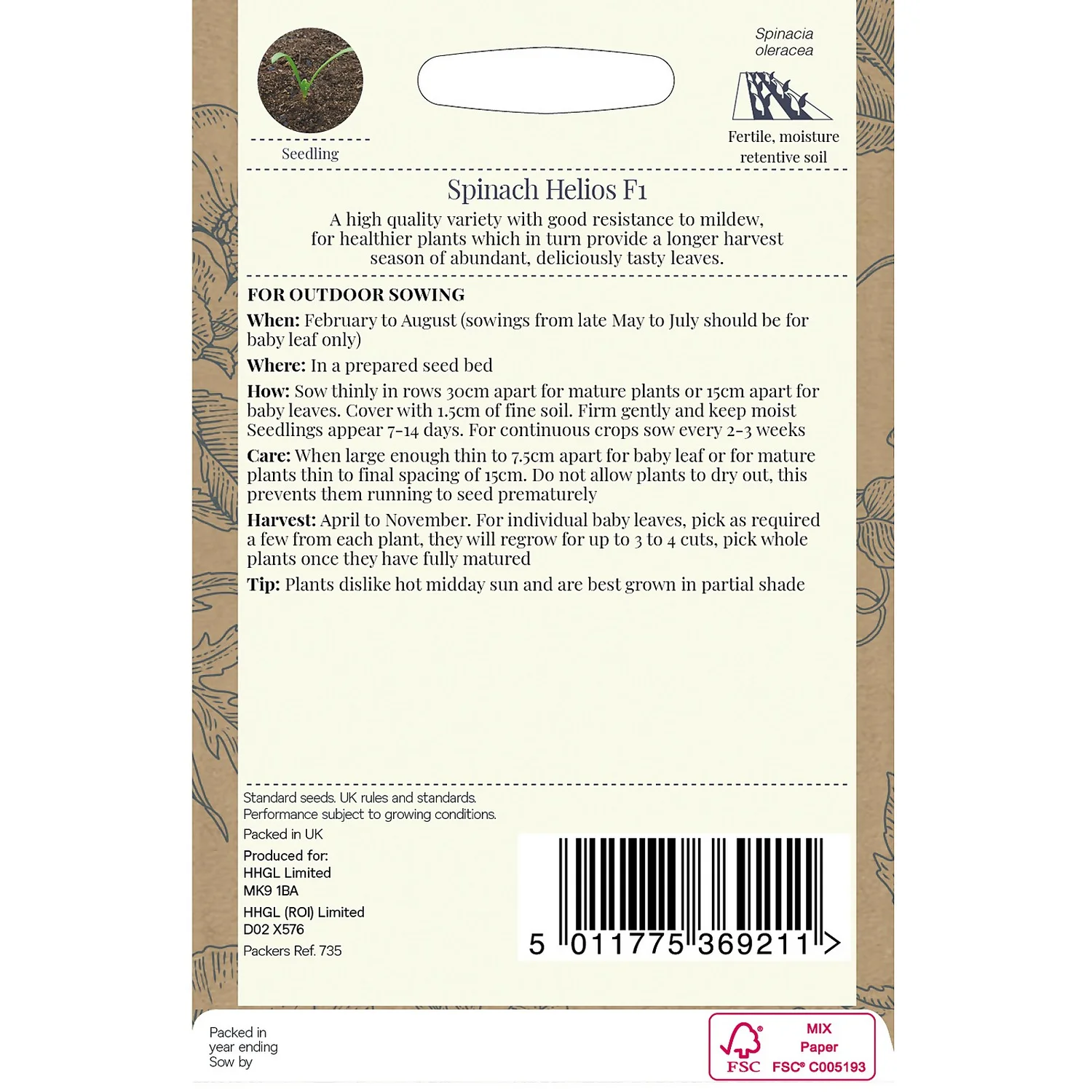 Country Living Spinach Helios F1 Seeds 4 Country Living Spinach Helios F1 Seeds - Image 2