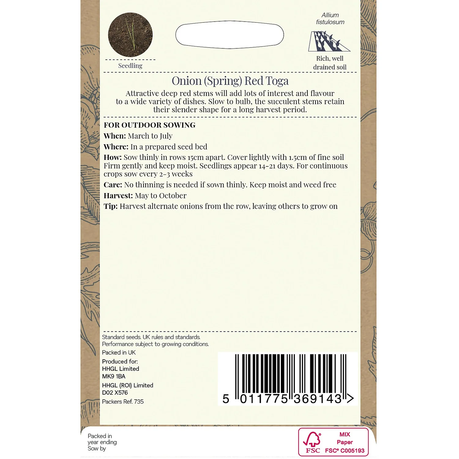 Country Living Onion Spring Red Toga Seeds 4 Country Living Onion Spring Red Toga Seeds - Image 2