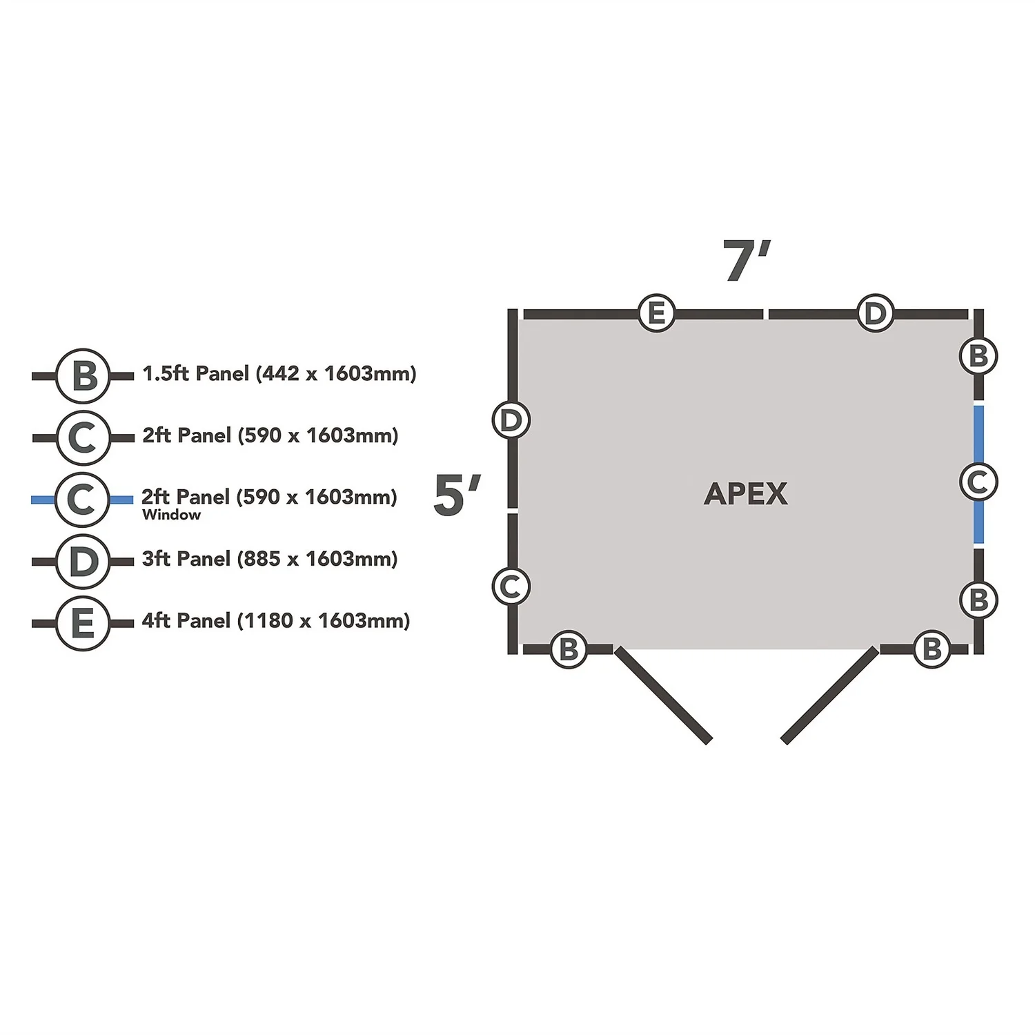 Forest Overlap Dip Treated 7x5ft Apex Shed - Double Door 11 Forest Overlap Dip Treated 7x5ft Apex Shed - Double Door - Image 9