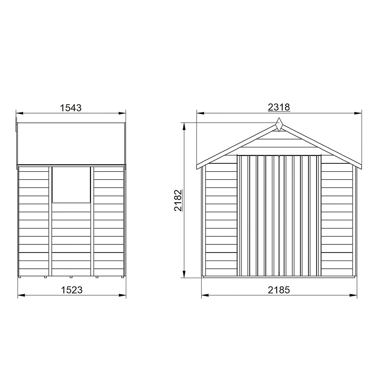 Forest Overlap Dip Treated 7x5ft Apex Shed - Double Door 10 Forest Overlap Dip Treated 7x5ft Apex Shed - Double Door - Image 8