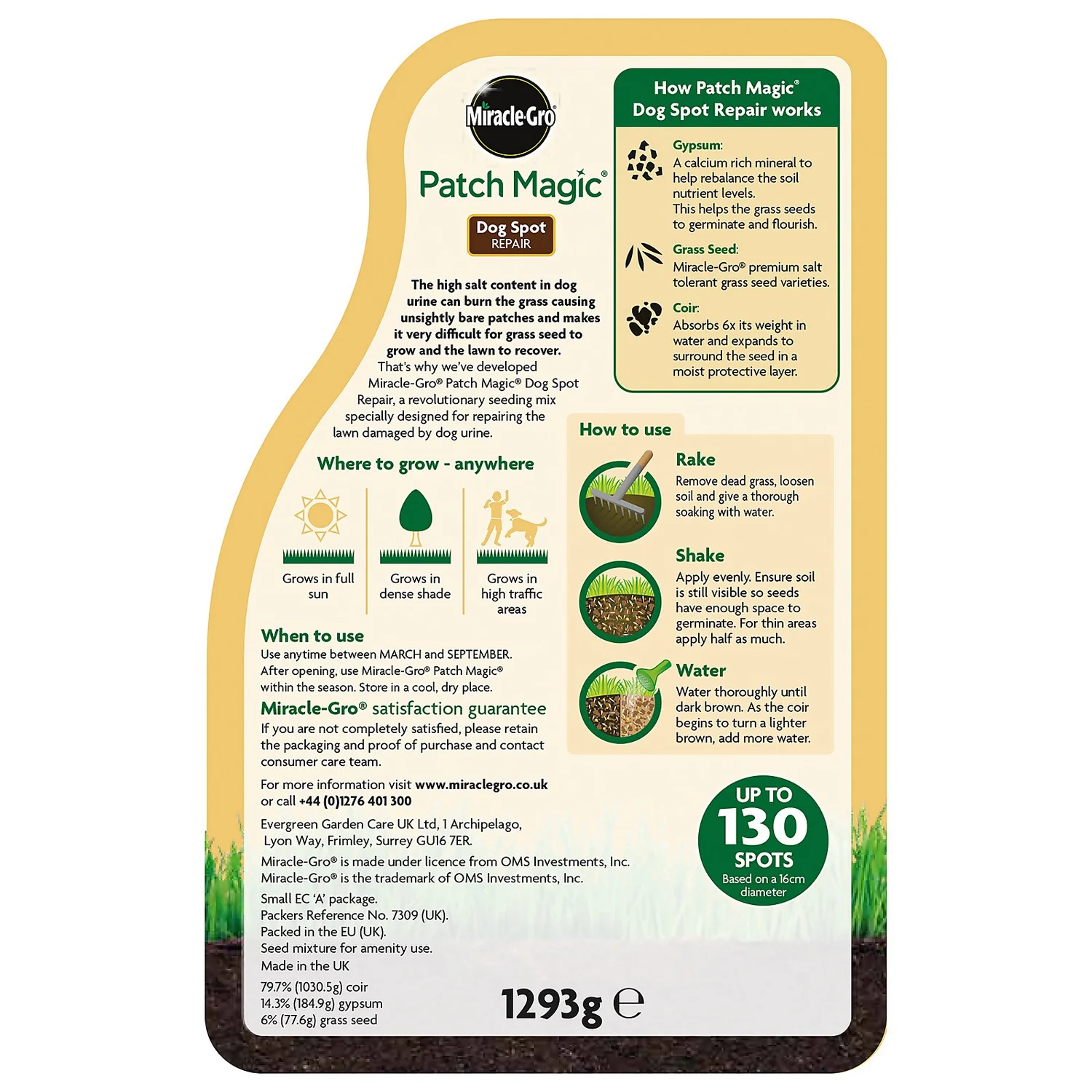Miracle-Gro Patch Magic Dog Spot Repair Grass Seed - 130 Spots 6 Miracle-Gro Patch Magic Dog Spot Repair Grass Seed - 130 Spots - Image 4