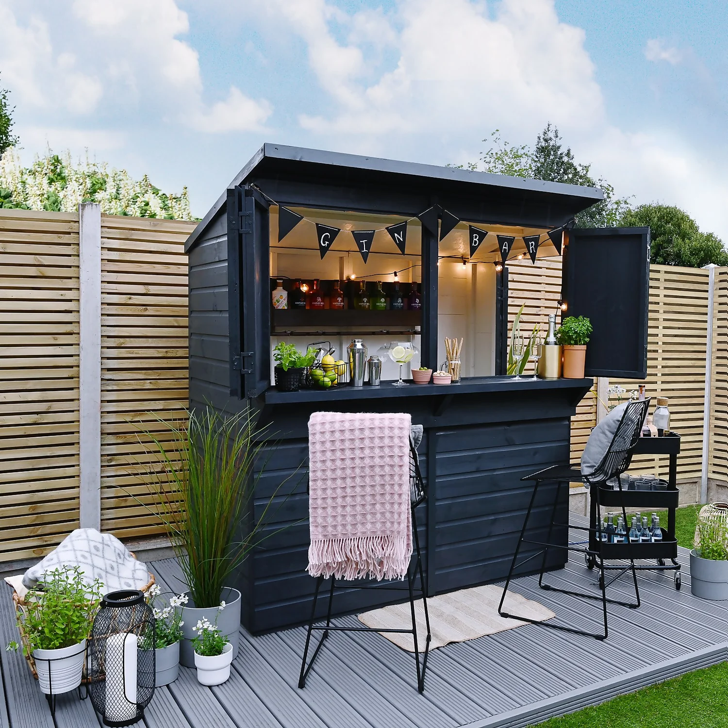 Forest Dip Treated Shiplap Pent Wooden Garden Bar 6 X 3ft 5 Forest Dip Treated Shiplap Pent Wooden Garden Bar 6 X 3ft - Image 3