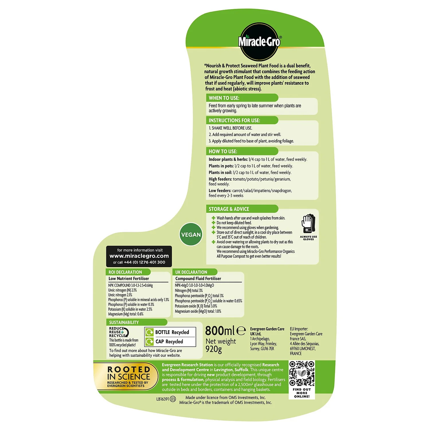 Miracle-Gro® 2 In 1 Nourish & Protect Seaweed Plant Food 800ml 4 Miracle-Gro® 2 In 1 Nourish & Protect Seaweed Plant Food 800ml - Image 2