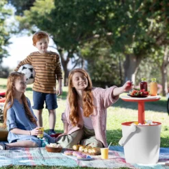 Keter GoBar Outdoor Ice Cooler Table Garden Furniture - Red / White 16 Keter GoBar Outdoor Ice Cooler Table Garden Furniture - Red / White -Elise Bloom 13412934 5744910901735855