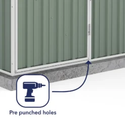 Absco 5 X 3ft Space Saver Metal Pent Shed - Green -Elise Bloom 13440828 1214929164352528