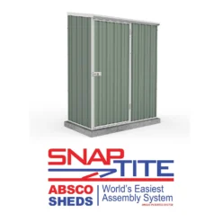 Absco 5 X 3ft Space Saver Metal Pent Shed - Green -Elise Bloom 13440828 1404929164070498