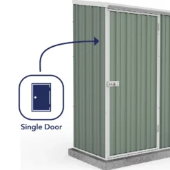 Absco 5 X 3ft Space Saver Metal Pent Shed - Green -Elise Bloom 13440828 1604929164292885