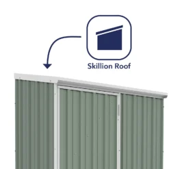Absco 5 X 3ft Space Saver Metal Pent Shed - Green -Elise Bloom 13440828 3484929164219292