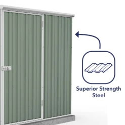Absco 5 X 3ft Space Saver Metal Pent Shed - Green -Elise Bloom 13440828 4804929164412816