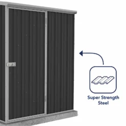 Absco 5 X 3ft Space Saver Metal Pent Shed - Dark Grey 16 Absco 5 X 3ft Space Saver Metal Pent Shed - Dark Grey -Elise Bloom 13440829 1304929186558870