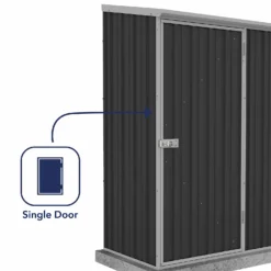 Absco 5 X 3ft Space Saver Metal Pent Shed - Dark Grey 14 Absco 5 X 3ft Space Saver Metal Pent Shed - Dark Grey -Elise Bloom 13440829 2374929186487290