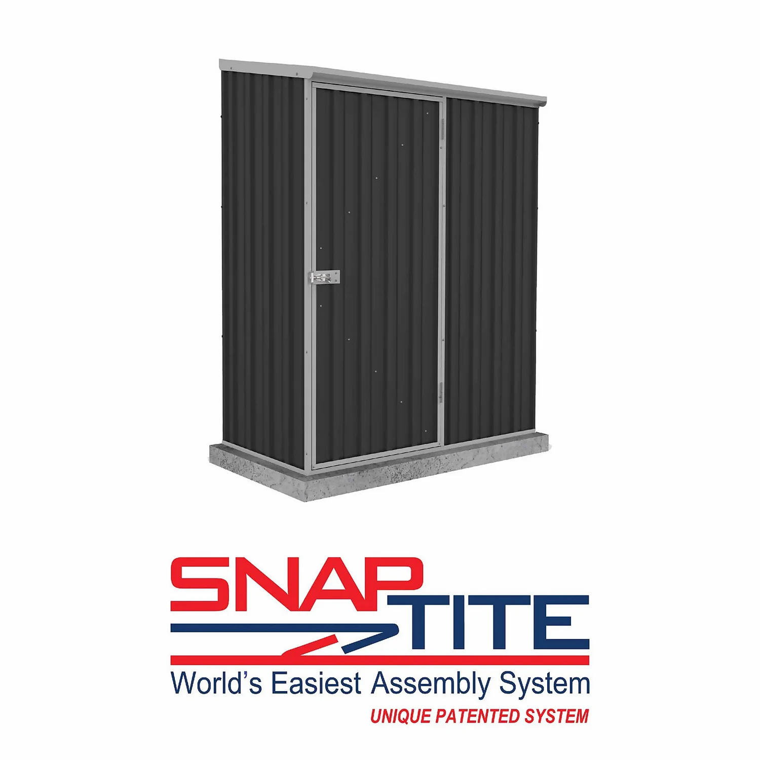 Absco 5 X 3ft Space Saver Metal Pent Shed - Dark Grey 4 Absco 5 X 3ft Space Saver Metal Pent Shed - Dark Grey - Image 2