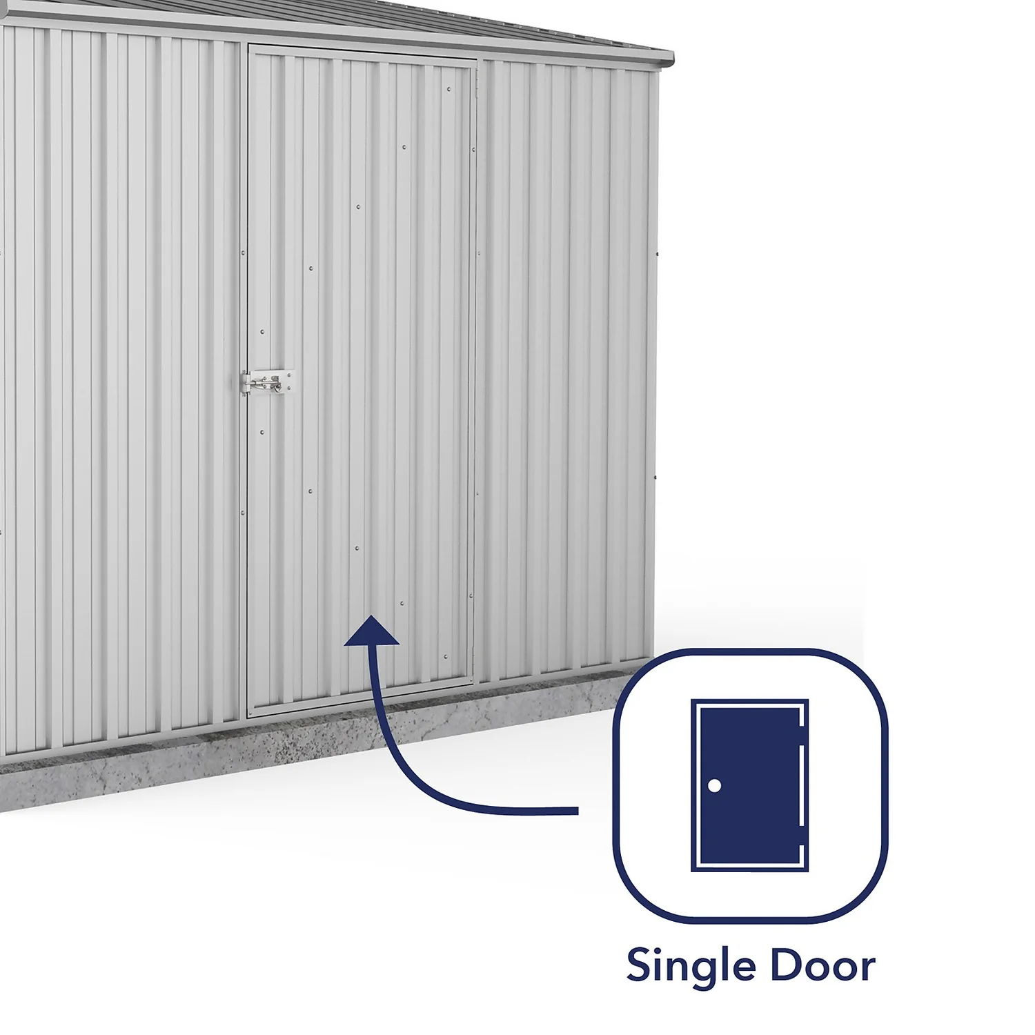 Absco 7.5 X 5ft Space Saver Metal Pent Shed - Zinc 7 Absco 7.5 X 5ft Space Saver Metal Pent Shed - Zinc - Image 5