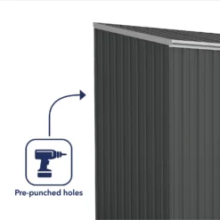 Absco 7.5 X 5ft Space Saver Metal Pent Shed - Grey 16 Absco 7.5 X 5ft Space Saver Metal Pent Shed - Grey -Elise Bloom 13440833 1754945449562410