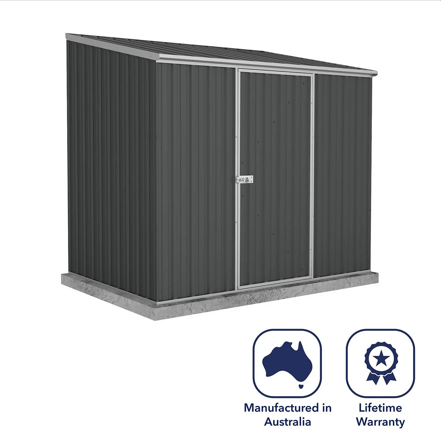 Absco 7.5 X 5ft Space Saver Metal Pent Shed - Grey 10 Absco 7.5 X 5ft Space Saver Metal Pent Shed - Grey - Image 8