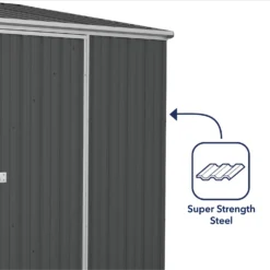 Absco 7.5 X 5ft Space Saver Metal Pent Shed - Grey 17 Absco 7.5 X 5ft Space Saver Metal Pent Shed - Grey -Elise Bloom 13440833 5334945449592854