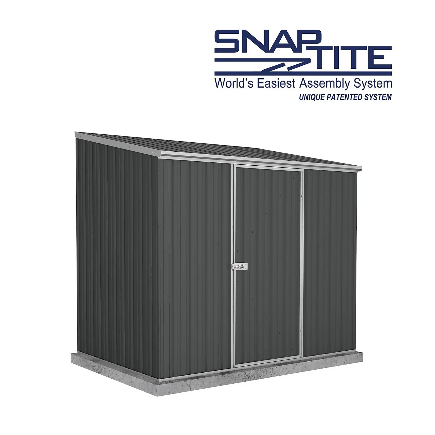 Absco 7.5 X 5ft Space Saver Metal Pent Shed - Grey 4 Absco 7.5 X 5ft Space Saver Metal Pent Shed - Grey - Image 2