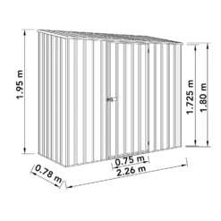 Absco 7.5 X 3ft Space Saver Metal Pent Shed - Zinc 12 Absco 7.5 X 3ft Space Saver Metal Pent Shed - Zinc -Elise Bloom 13440836 5735027360443002