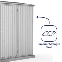 Absco 7.5 X 3ft Space Saver Metal Pent Shed - Zinc 16 Absco 7.5 X 3ft Space Saver Metal Pent Shed - Zinc -Elise Bloom 13440836 9615027360528376