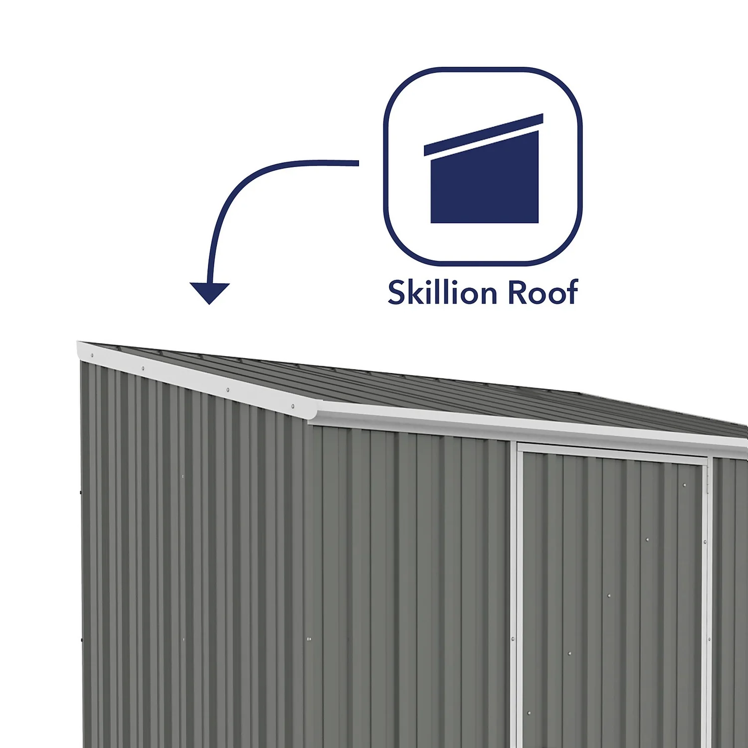 Absco 7.5 X 5ft Space Saver Metal Pent Shed - Grey 6 Absco 7.5 X 5ft Space Saver Metal Pent Shed - Grey - Image 4