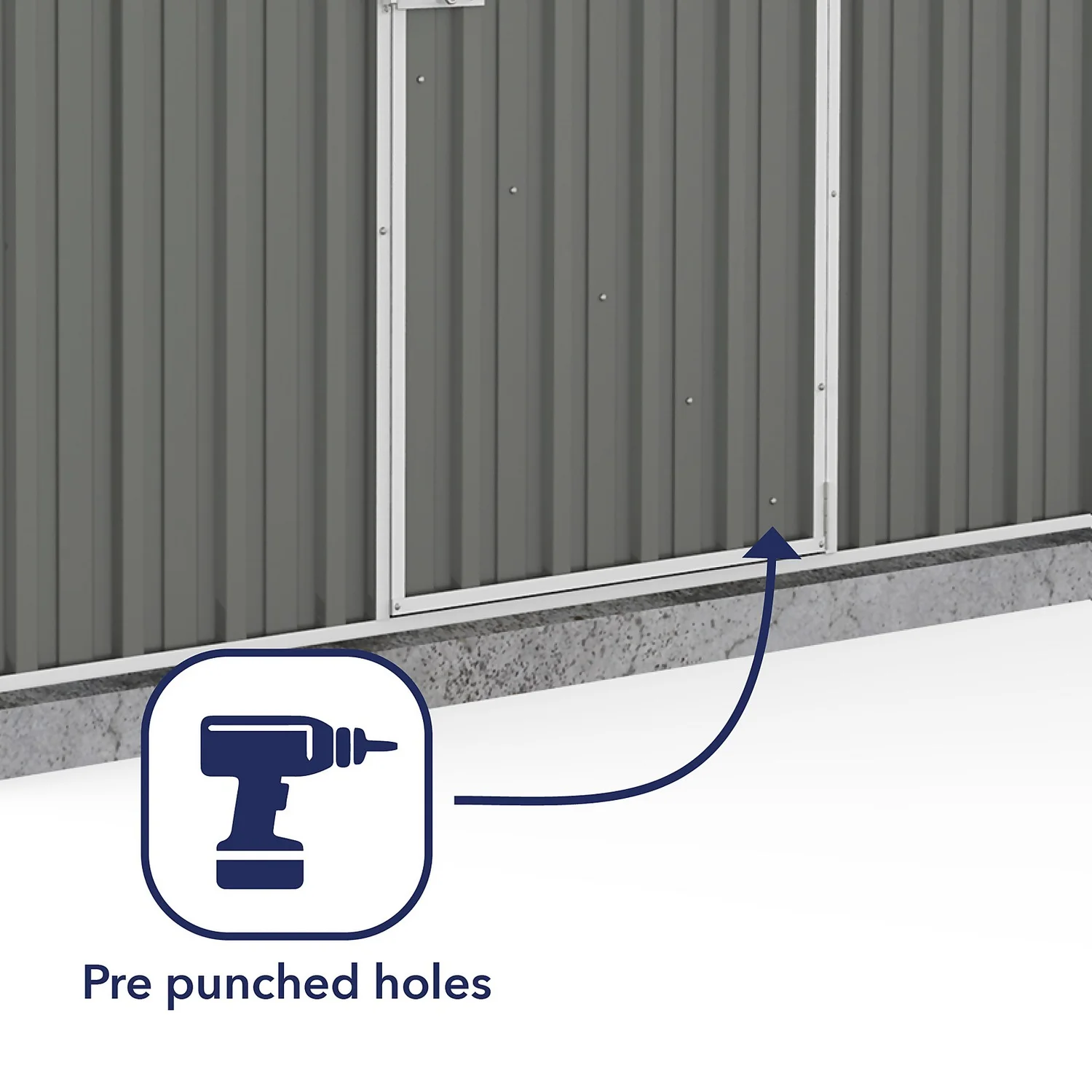 Absco 7.5 X 5ft Space Saver Metal Pent Shed - Grey 8 Absco 7.5 X 5ft Space Saver Metal Pent Shed - Grey - Image 6