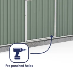 Absco 7.5 X 5ft Space Saver Metal Pent Shed - Green -Elise Bloom 13440838 1804929186281736