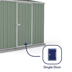 Absco 7.5 X 5ft Space Saver Metal Pent Shed - Green -Elise Bloom 13440838 2084929186203688