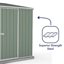 Absco 7.5 X 5ft Space Saver Metal Pent Shed - Green -Elise Bloom 13440838 6494929186331626
