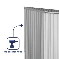 Absco 10 X 5ft Space Saver Metal Pent Shed - Zinc -Elise Bloom 13440842 1774929185683221