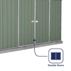 Absco 10 X 5ft Space Saver Metal Pent Shed - Green -Elise Bloom 13440844 1484929185636265