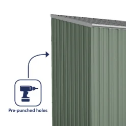 Absco 10 X 5ft Space Saver Metal Pent Shed - Green -Elise Bloom 13440844 2034929185692095