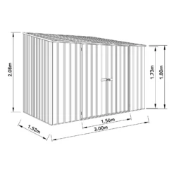 Absco 10 X 5ft Space Saver Metal Pent Shed - Green -Elise Bloom 13440844 2124929185526291