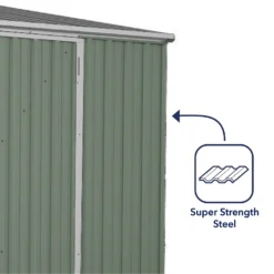 Absco 10 X 5ft Space Saver Metal Pent Shed - Green -Elise Bloom 13440844 4854929185755203