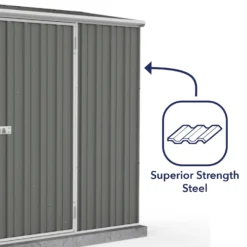 Absco 7.5 X 3ft Space Saver Metal Pent Shed - Grey 16 Absco 7.5 X 3ft Space Saver Metal Pent Shed - Grey -Elise Bloom 13440845 1164929185785161