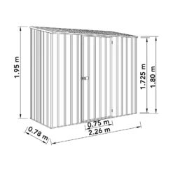 Absco 7.5 X 3ft Space Saver Metal Pent Shed - Grey 12 Absco 7.5 X 3ft Space Saver Metal Pent Shed - Grey -Elise Bloom 13440845 1454929185564805