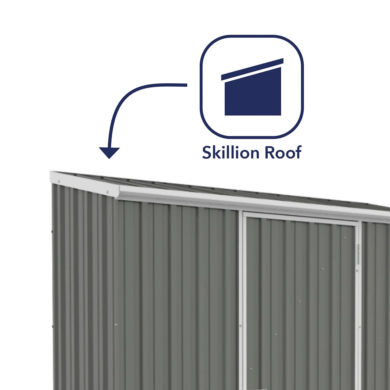 Absco 7.5 X 3ft Space Saver Metal Pent Shed - Grey 6 Absco 7.5 X 3ft Space Saver Metal Pent Shed - Grey - Image 4