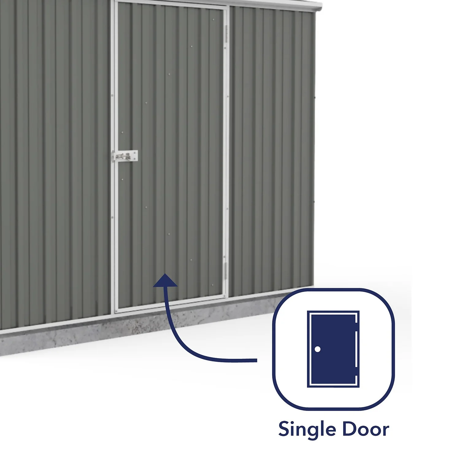 Absco 7.5 X 3ft Space Saver Metal Pent Shed - Grey 7 Absco 7.5 X 3ft Space Saver Metal Pent Shed - Grey - Image 5