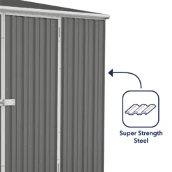 Absco 10 X 5ft Space Saver Metal Pent Shed - Grey -Elise Bloom 13440846 1414929186164976