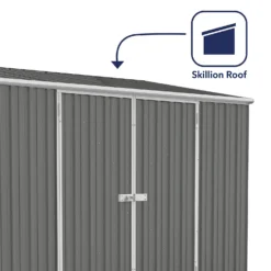 Absco 10 X 5ft Space Saver Metal Pent Shed - Grey -Elise Bloom 13440846 1754929186007695