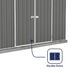 Absco 10 X 5ft Space Saver Metal Pent Shed - Grey -Elise Bloom 13440846 5694929186068241